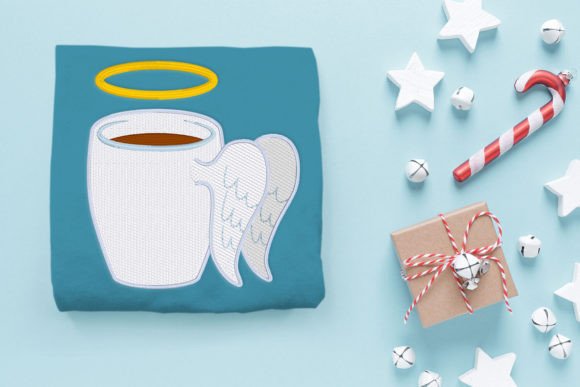 Angel Wing Mug Embroidery Design