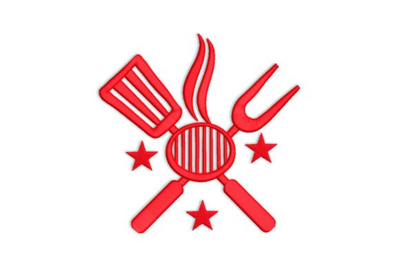 Barbeque Grill Embroidery Design