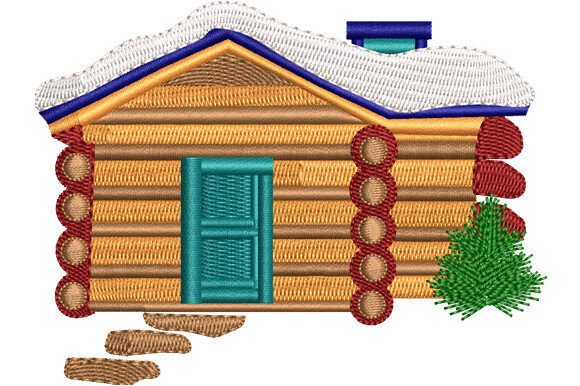 Christmas Hut Embroidery Design
