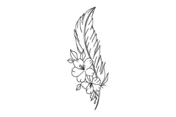 Feather with Flowers: A Seasonal Embroidery Gem