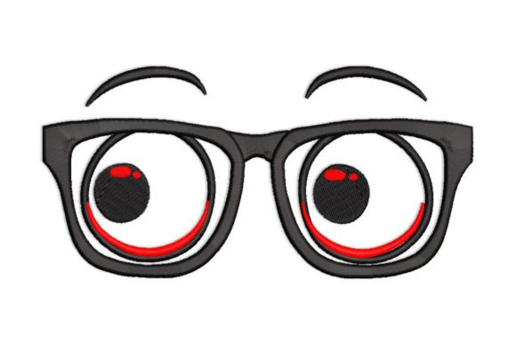 Glasses with Eyes: A Whimsical Embroidery Design
