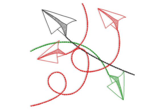 Paper Plane Embroidery Design