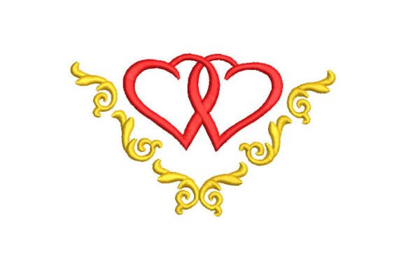 Wedding Hearts Embroidery Design